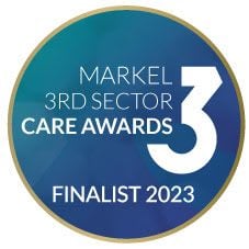 Markel 3rd Sector Care Awards finalist badge 2023