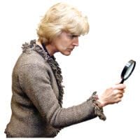 an investigator with a magnifying glass.