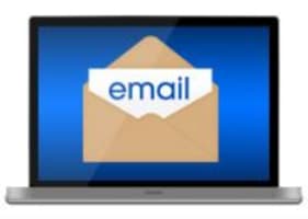 Image of a laptop showing an email icon