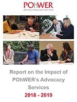 Cover of the Report on the Impact of POhWER's Advocacy Services 2018-2019