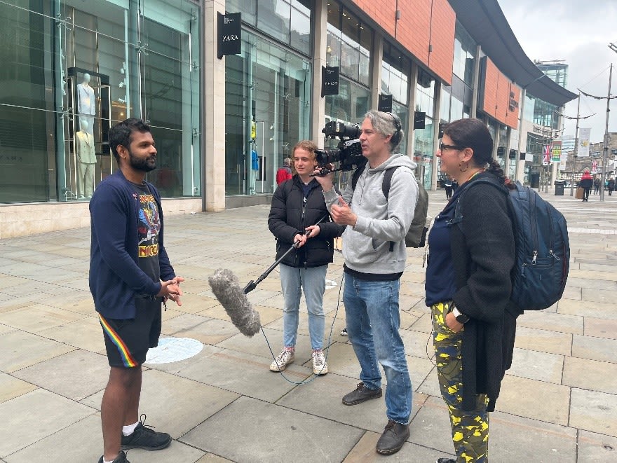 POhWER colleagues filming in Manchester