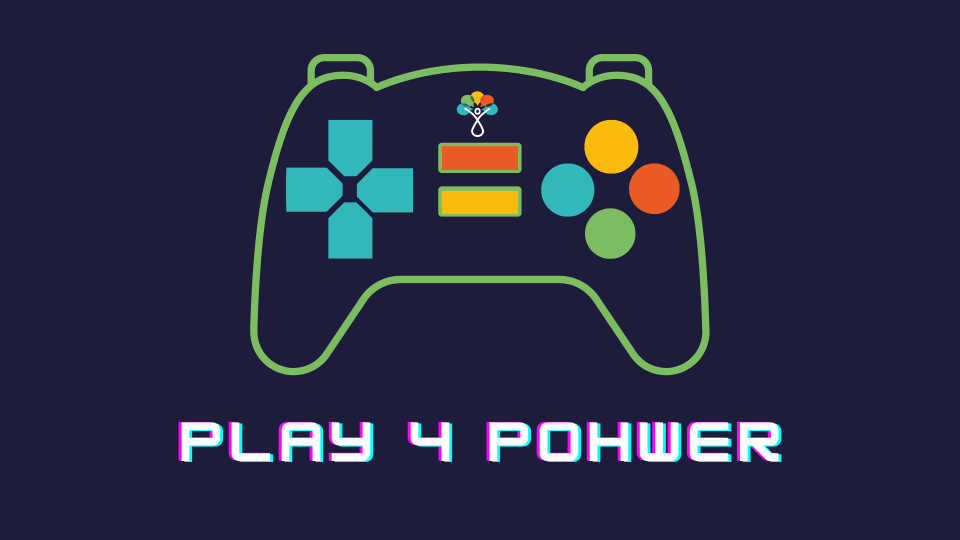 Play for POhWER Logo - featuring a games console controller