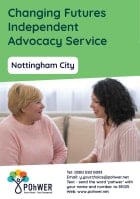 Cover of the POhWER Nottingham City Changing Futures Independent Advocacy Service Leaflet