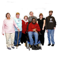 A group of people with a variety of different physical, sensory and learning disabilities.
