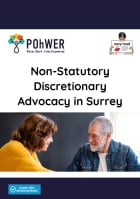 Cover of the POhWER Easy-Read Surrey Instructed Non Statutory Discretionary Advocacy leaflet